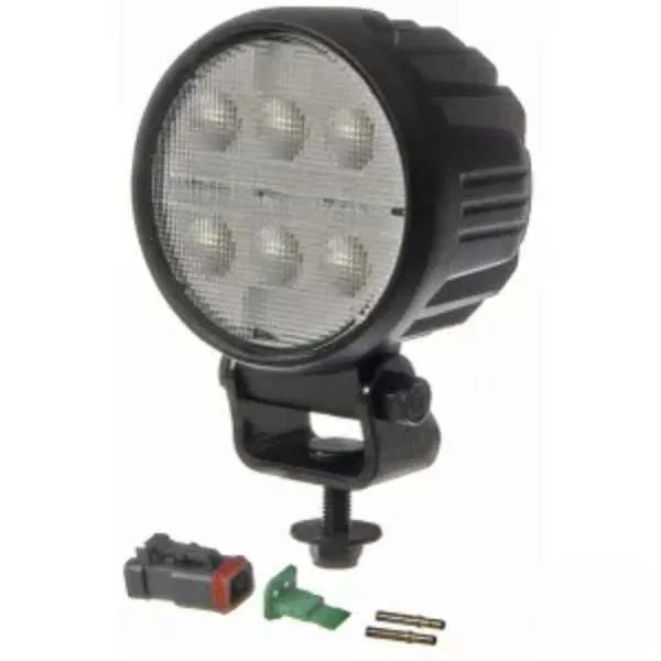 Luz de trabalho LED, 28W, 2800lm, redondo, 12/24V, 6 LEDS