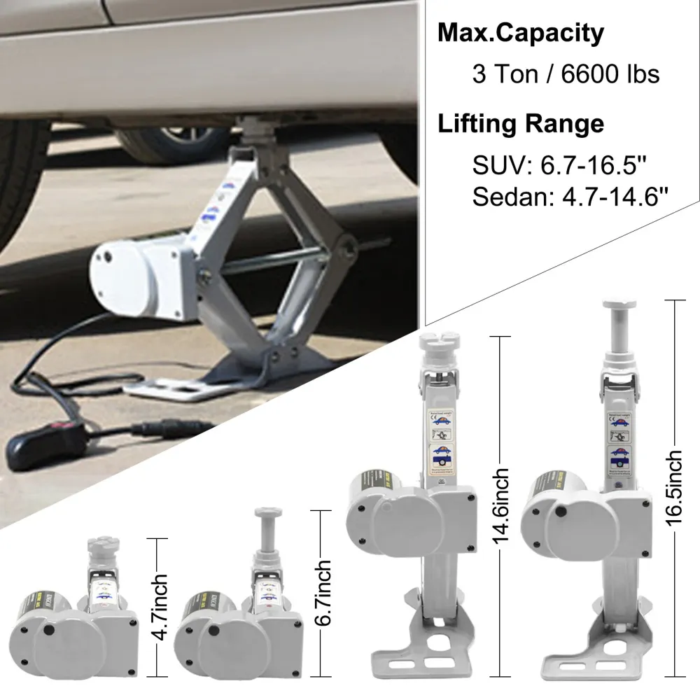Macaco elétrico auto carro carrinha caravana autocaravana 12v 3 toneladas