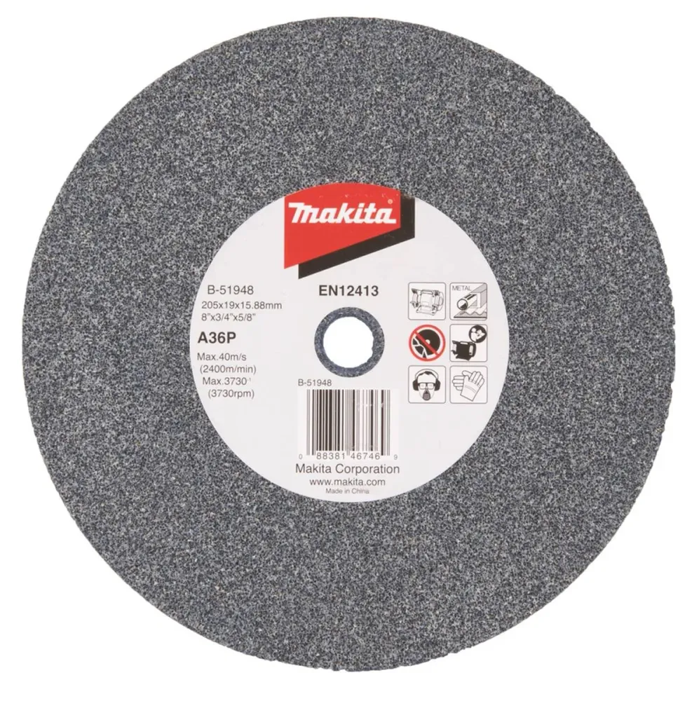PIEDRA ESMERIL 8 X 3/4 X 5/8 #36 B-51948 MAKITA