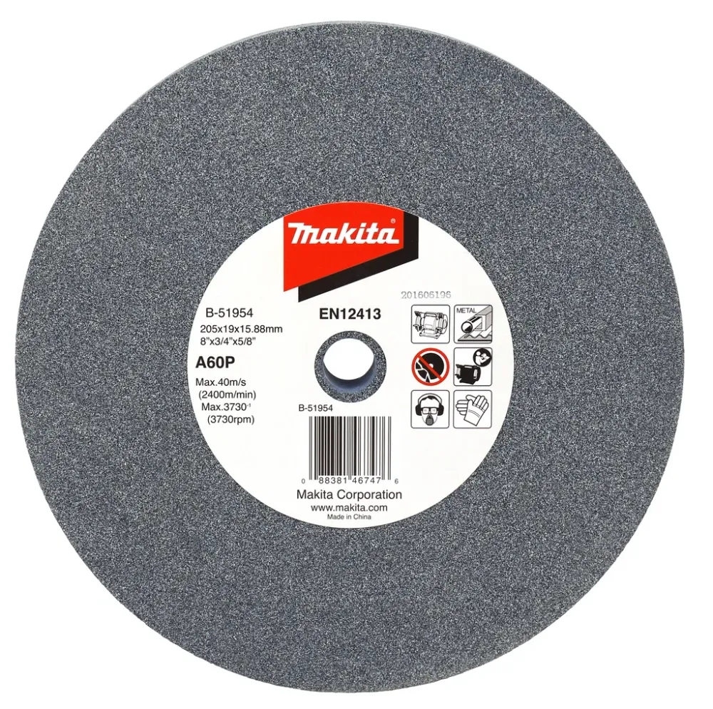 PIEDRA ESMERIL 8 X 3/4 X 5/8 #60 B-51954 MAKITA