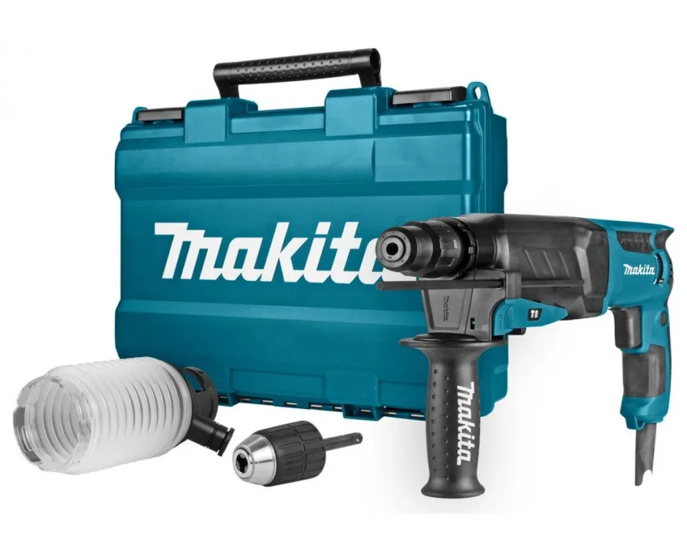 Martelo ligero Makita HR2630T SDS-plus 3 modos 800 W 26 mm com maleta e acessórios