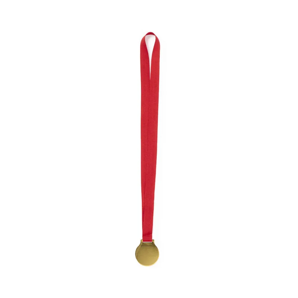 Medalha Maclein Dourada com Fita Vermelha Personalizável