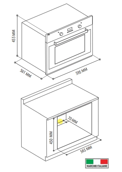 Microondas 60cm Tecnolam H45MWCG.NE