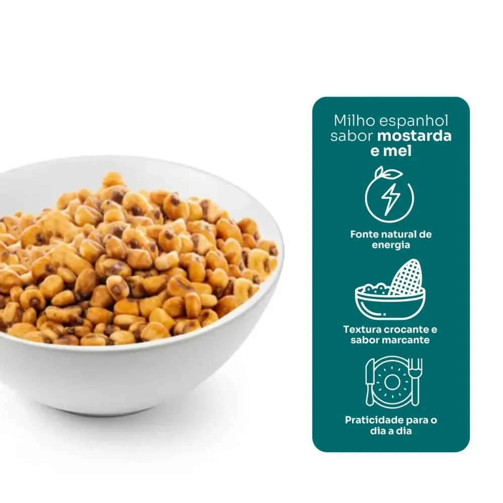 Milho Espanhol sabor mostarda e mel 100g - Nação Verde