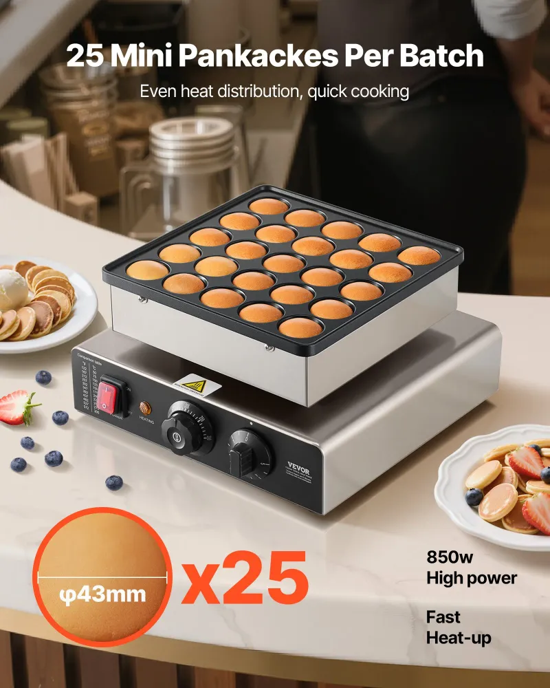 Mini Máquina de Panquecas VEVOR 25 Unidades - ço Inox