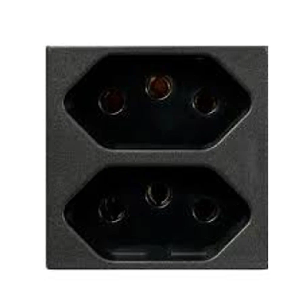 Modulo Tomada Duplex 20a Carbono Revita