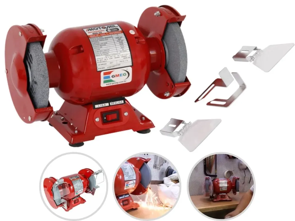 MOTO ESMERIL DE BANCADA 1/2HP MMI-50 MONOF. 220V MOTOMIL