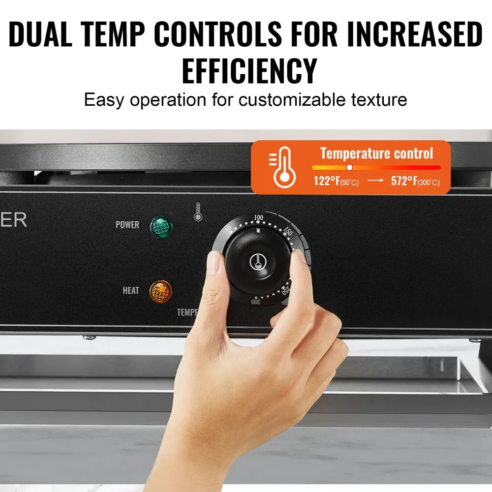 Máquina Elétrica de Crepes Dupla 16'' 3400W Profissional
