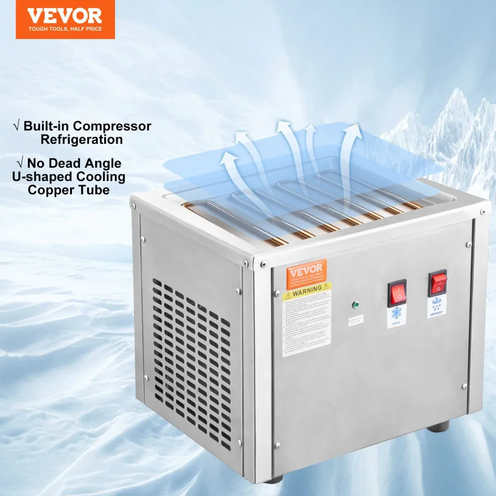 Máquina de Gelado Frito VEVOR com Compressor e Espátulas