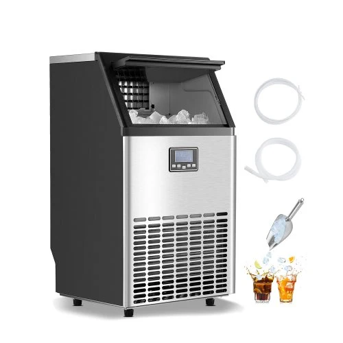 Máquina de Gelo Comercial VEVOR 130lbs/24H com Display LED