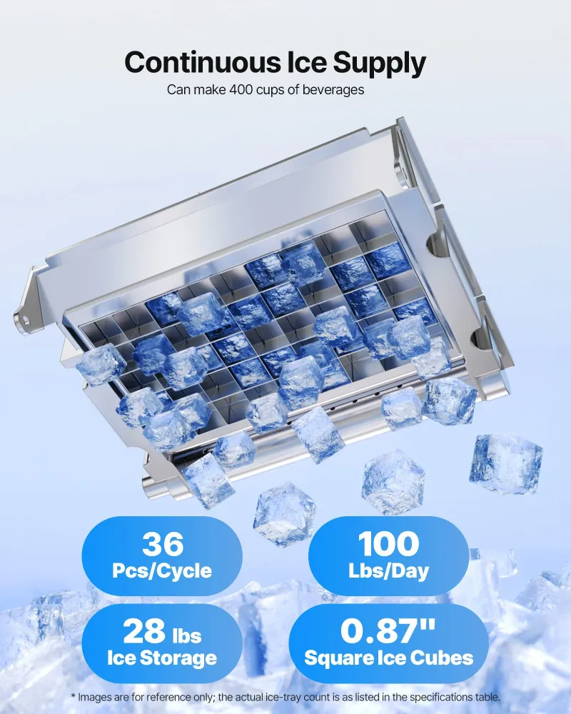 Máquina de Gelo Comercial VEVOR 45kg/dia com Armazenamento