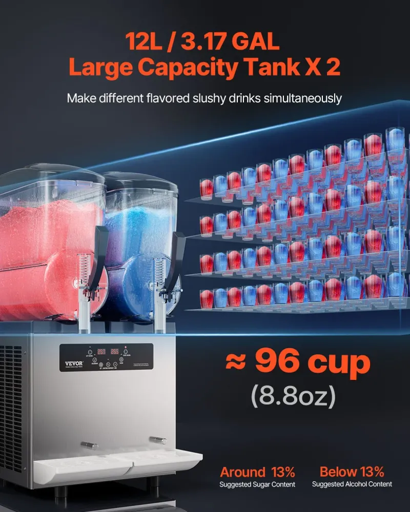 Máquina Slushy Comercial Dupla 12L - VEVOR