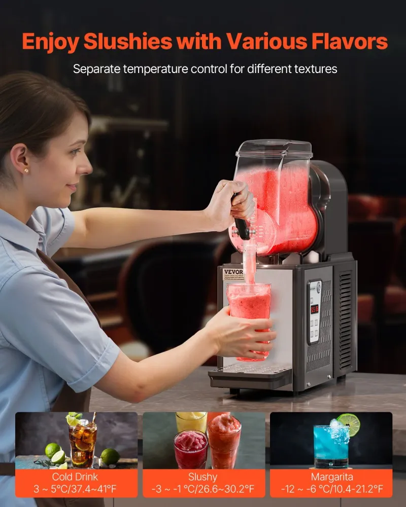 Máquina Slushy Comercial 4L VEVOR em ço Inoxidável