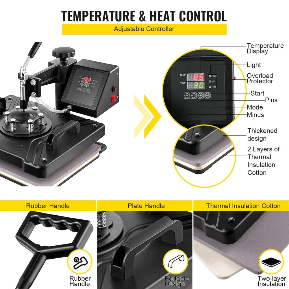 Máquina de Transferência Térmica 6 em 1 VEVOR 380x300mm