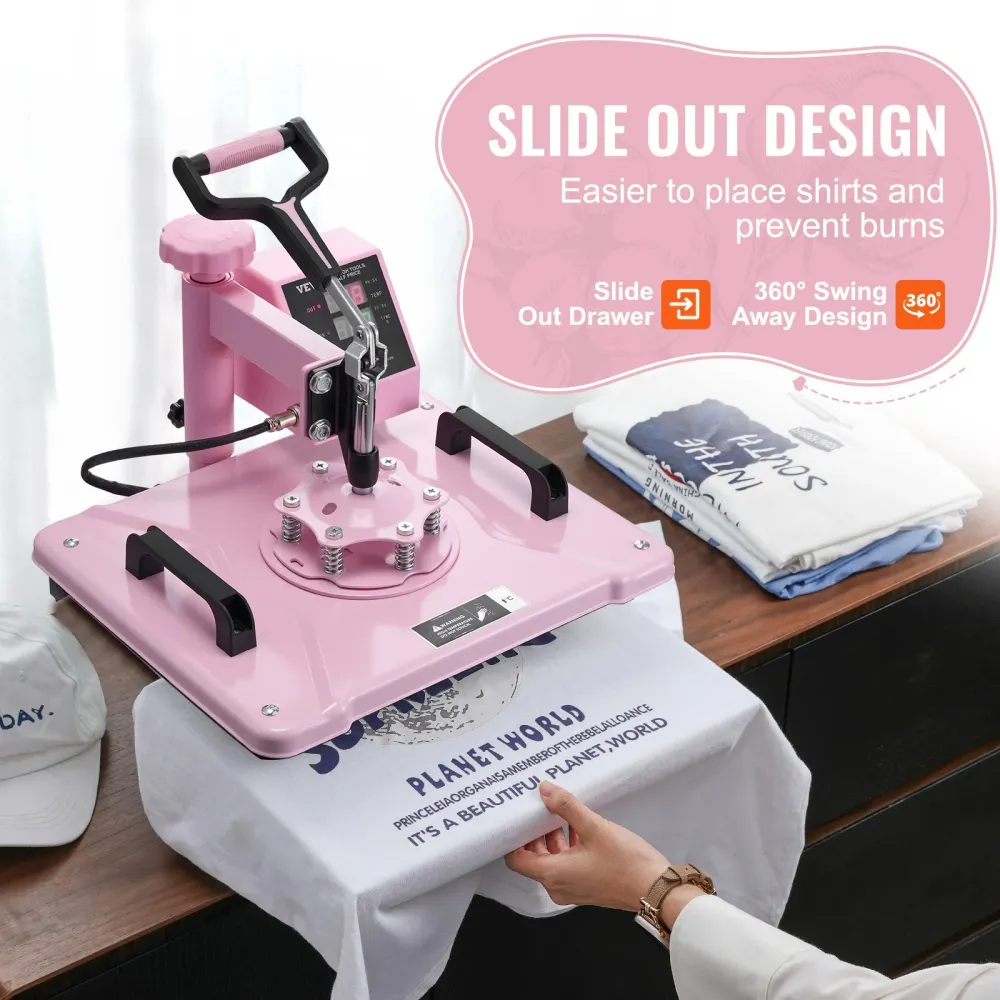 Máquina de Transferência Térmica VEVOR 8 em 1 Rosa