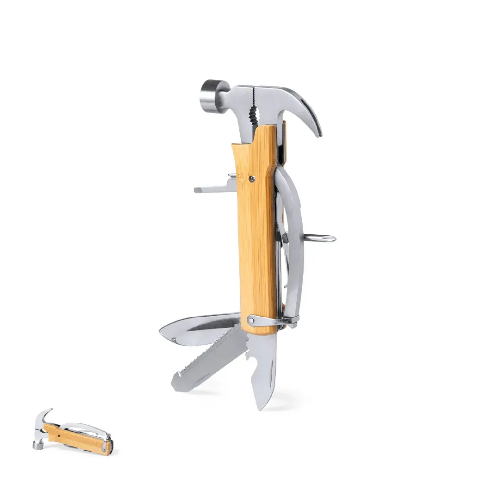 Multiferramenta Craxin em ço Inox e Bambu 13 Funções