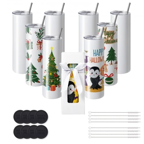 Pack 8 Copos Sublimação 30oz ço Inoxidável com Acessórios