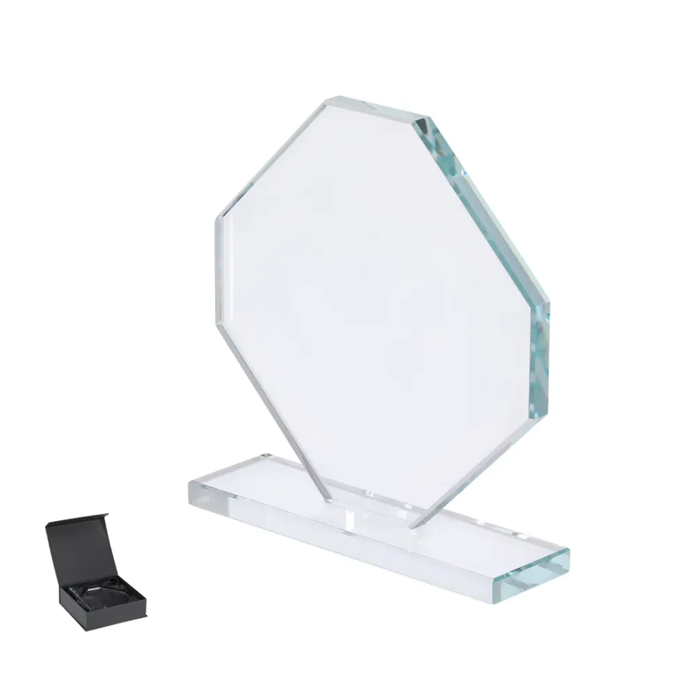 Placa de Cristal Octogonal Elegante para Reconhecimentos