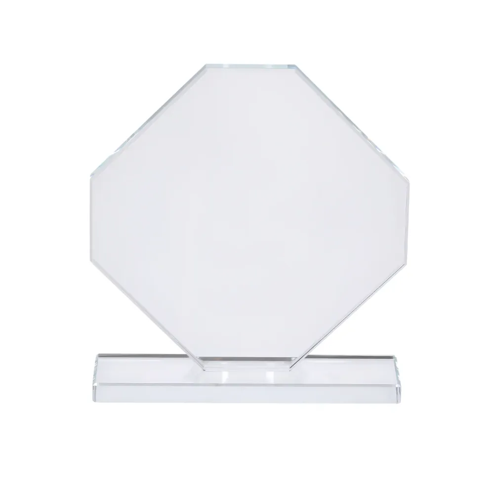 Placa de Cristal Octogonal Elegante para Reconhecimentos