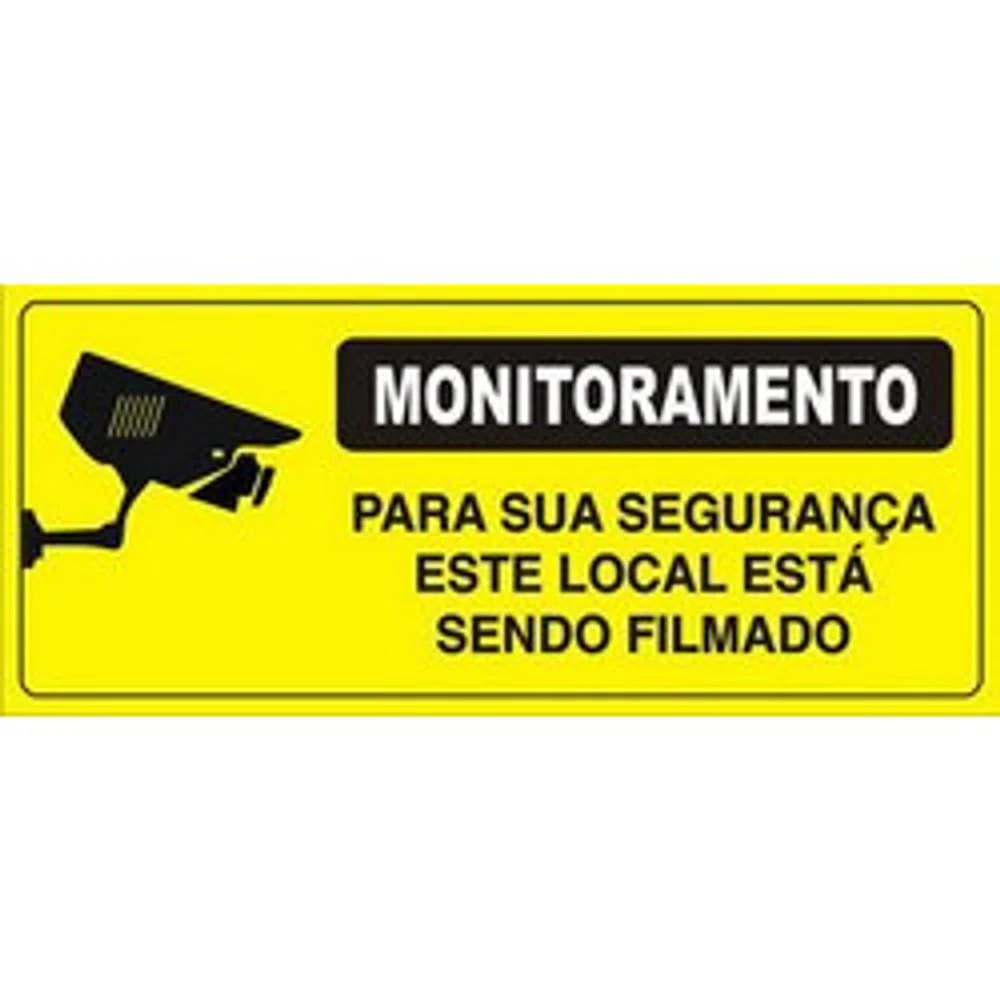Placa Monitoramento 13x30cm Pvc