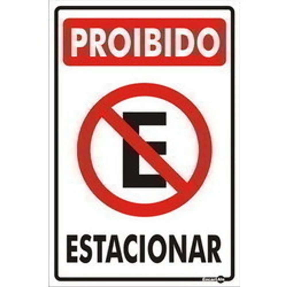 Placa Proibido Estacionar 20x30cm