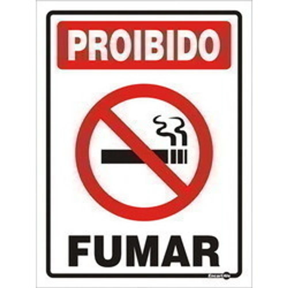 Placa Proibido Fumar 15x20cm