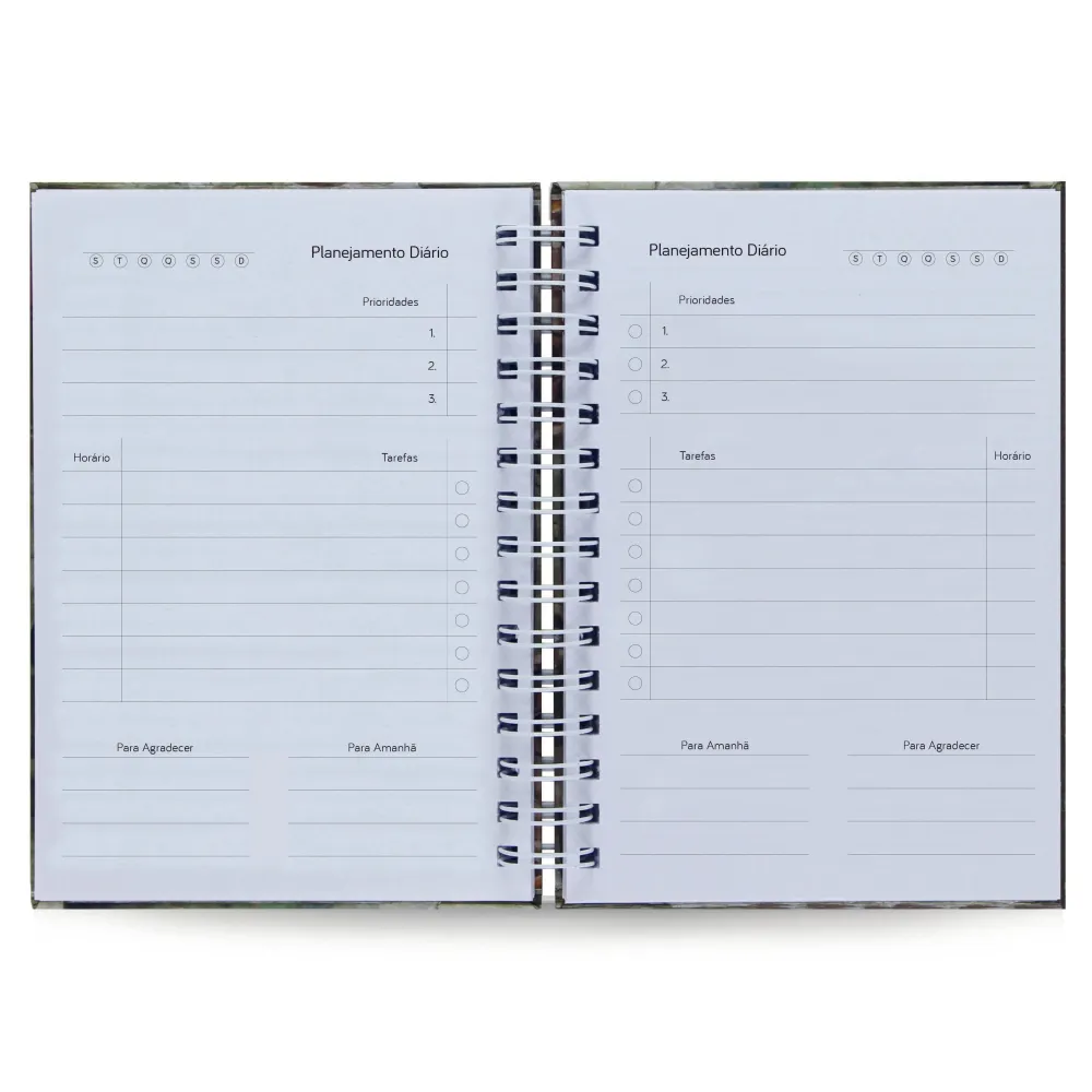 Planner Diário Básico Permanente 365 Dias Capa Dura A5 Amendoeira