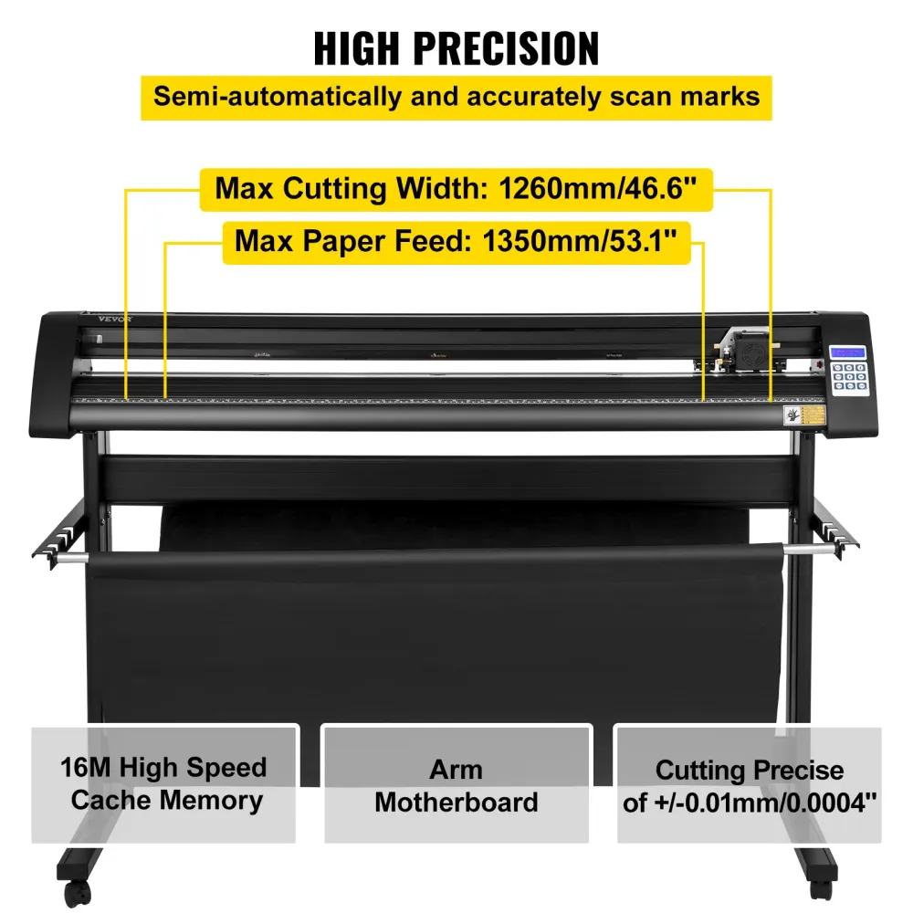 Plotter de Vinil VEVOR 1350mm com Ecrã LED e Olho Óptico