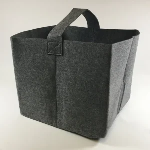 Pocket Square para lenha feita de feltro cinza escuro 37x34x33cm