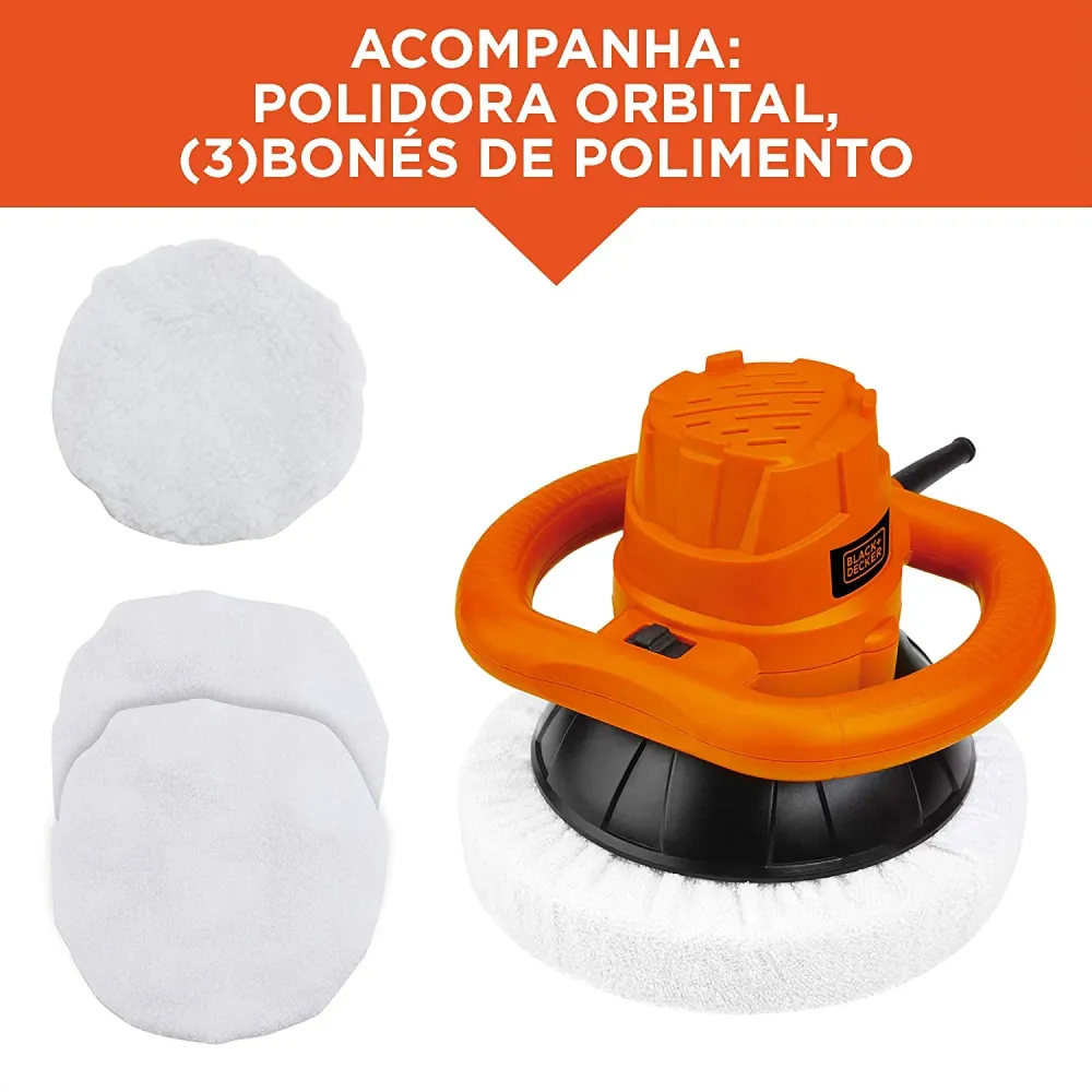 POLITRIZ ORBITAL 10" COM 3 BOINAS KP12K-B2 120W 220V BLACK&DECKER