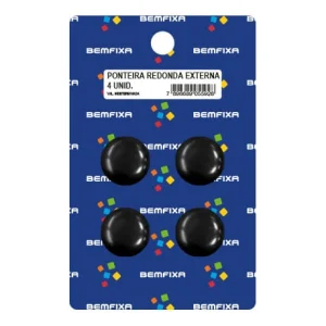 PONTEIRA PARA PÉS DE MÓVEIS REDONDA EXTERNA 3/4 PRETA 4 PEÇAS 5578 BEMFIXA