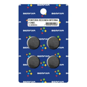 PONTEIRA PARA PÉS DE MÓVEIS REDONDA INTERNA 3/4 PRETA 4PC 5598 BEMFIXA