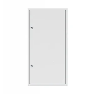 Porta de revisão 40 x 80 para alvenaria em frente à chaminé