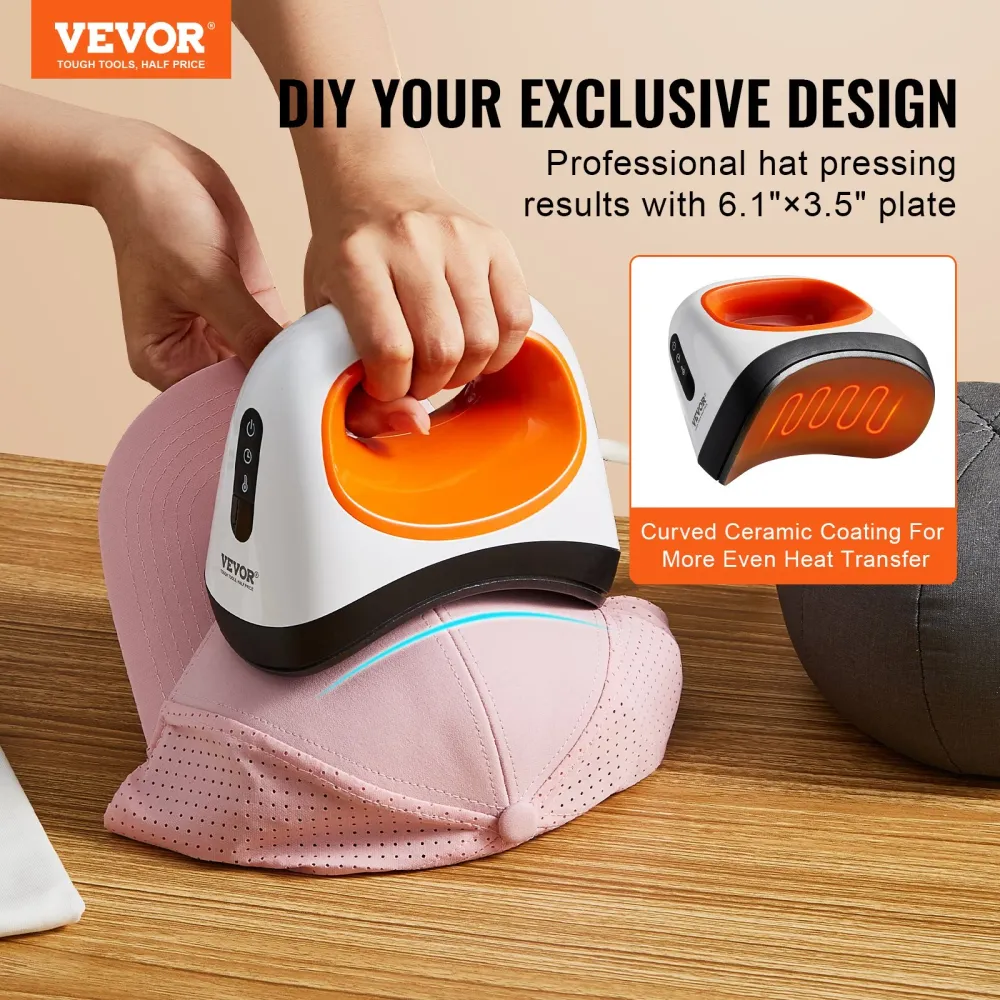 Prensa de Chapéus VEVOR Mini com 3 Níveis de Calor