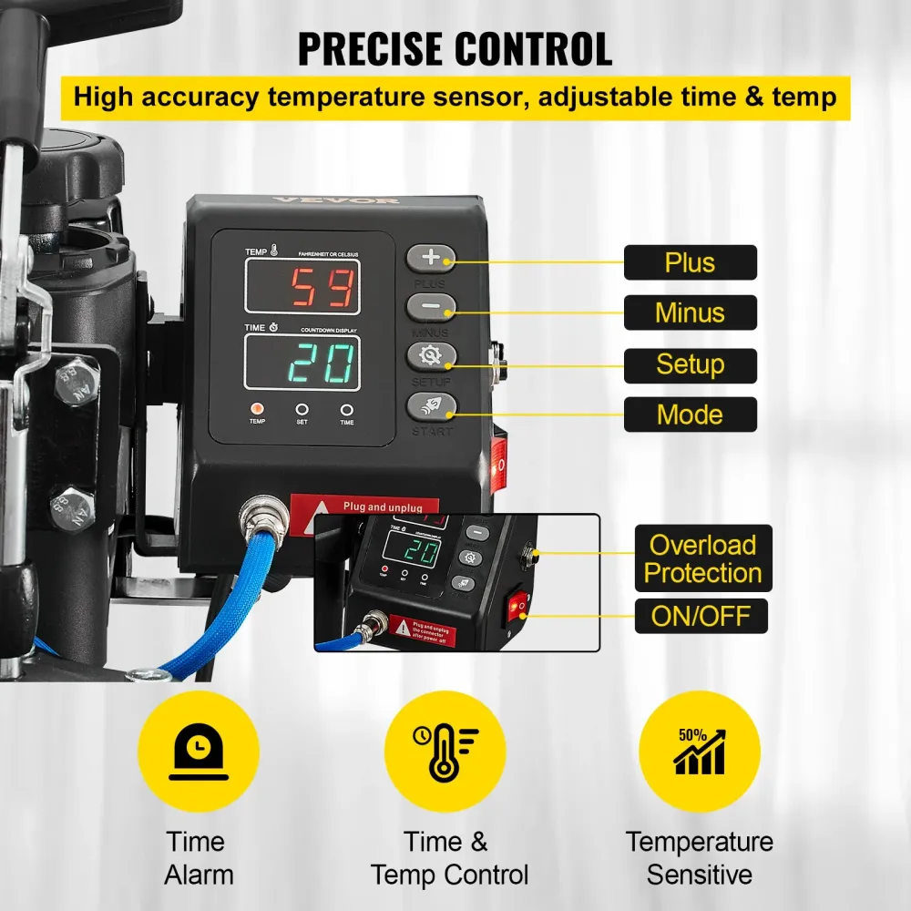 Prensa Térmica VEVOR 10 em 1 1000W para Sublimação