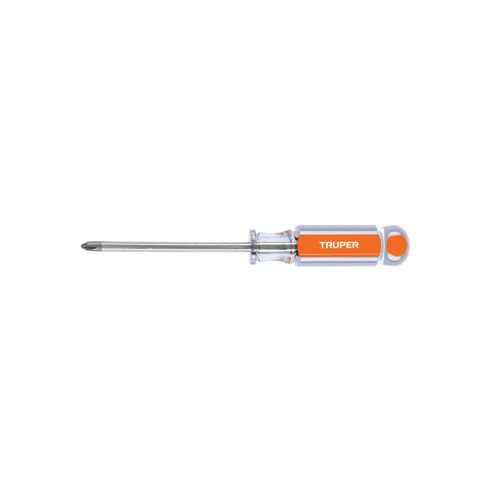 Desarmador De Cruz 1/4" x 4" Mango De Acetato, Truper 14074 Proveedora Ferretera La Mundial