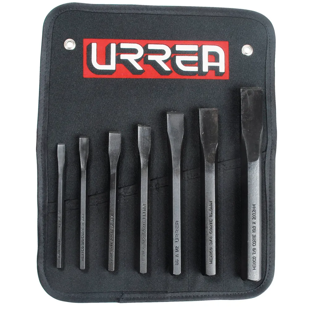 Juego de 7 Cinceles 1/4" - 3/4" Urrea 86B Proveedora Ferretera La Mundial