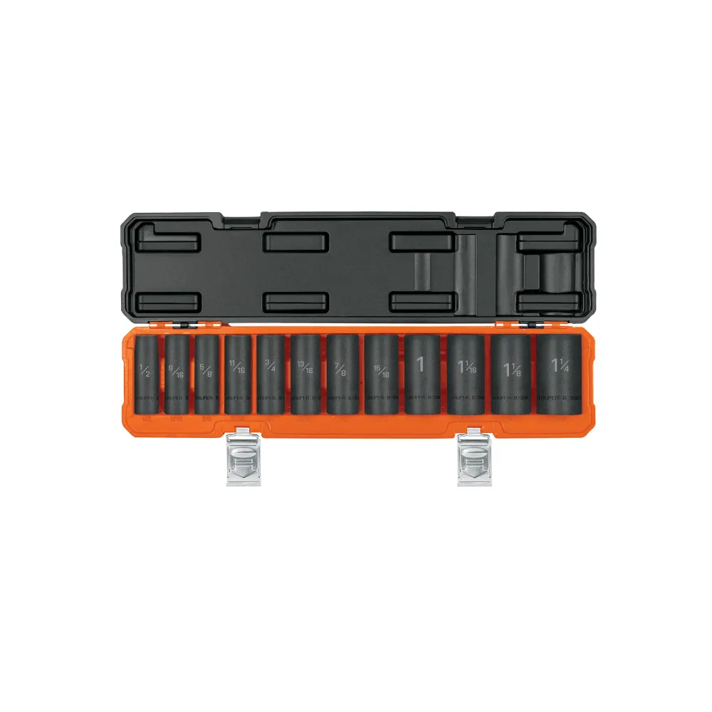 Juego De 12 Dados Largos Cuadro 1/2" De Impacto 6 Puntas Std, Truper 100945 Proveedora Ferretera La Mundial