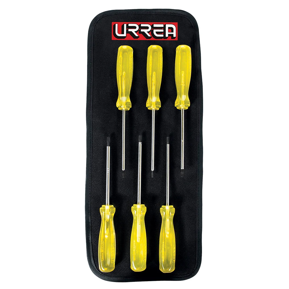 Juego de 6 Destornillador Ámbar Punta Torx Urrea 93W Proveedora Ferretera La Mundial