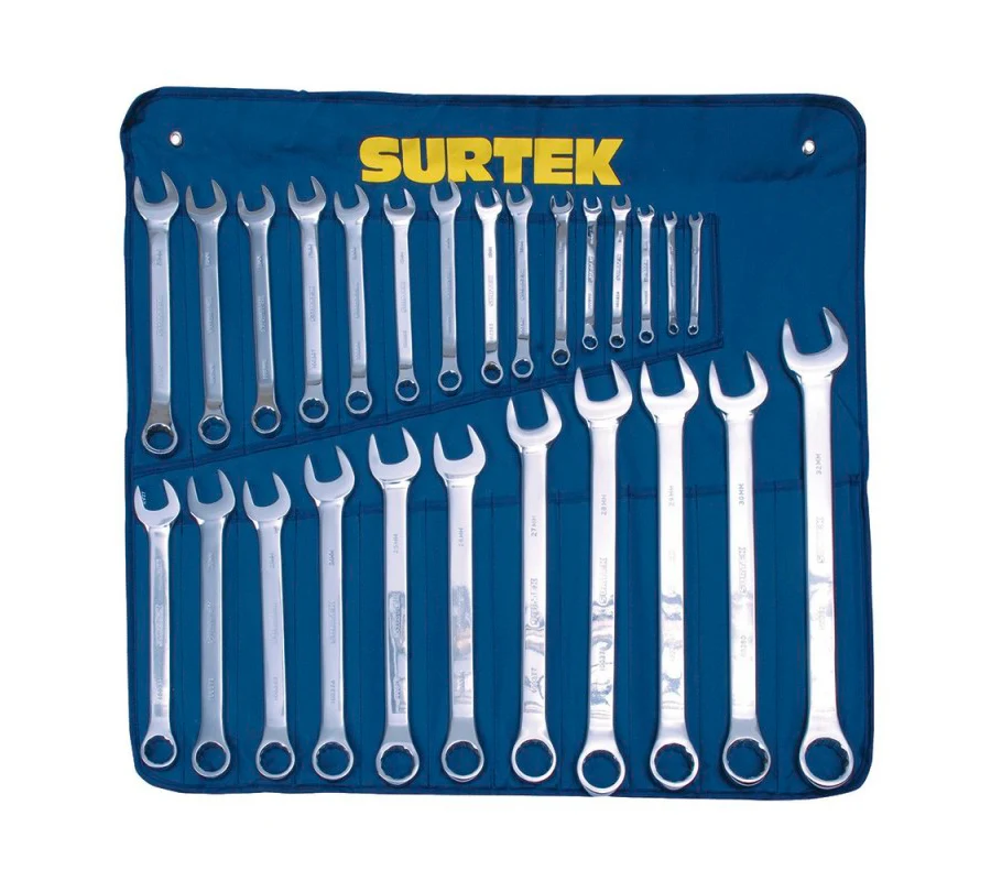 Juego de 26 llaves comb pulido espejo MM Surtek 100565 Proveedora Ferretera La Mundial