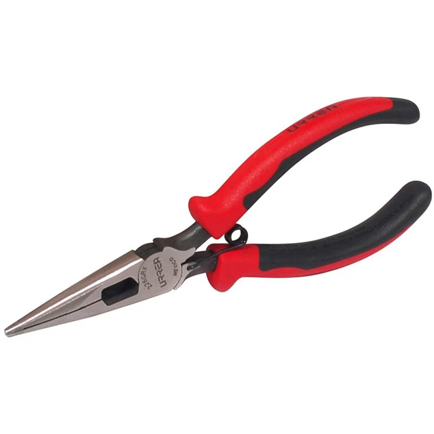 Pinza bimaterial para electricista punta larga corte lateral con resorte 6-23/32" Urrea 226GRX Proveedora Ferretera La Mun...