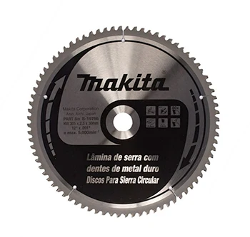 Sierra Circular 12" x 1-3/16" x 80 Dientes CT TCG P/Alum. C/Reductor 1", Makita B-19766 Proveedora Ferretera La Mundial