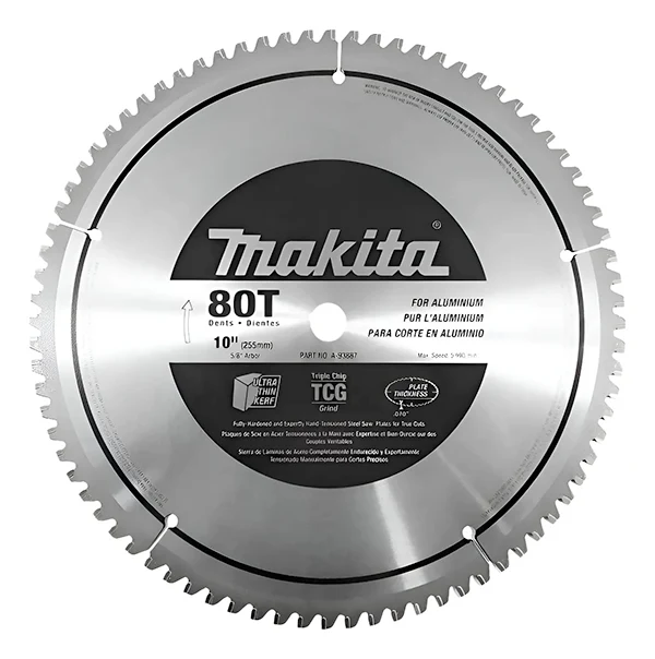 Sierra Circular 10" x 5/8" x 80 Dientes, CT TCG P/Alum. (Alto Rend.), Makita -93887 Proveedora Ferretera La Mundial