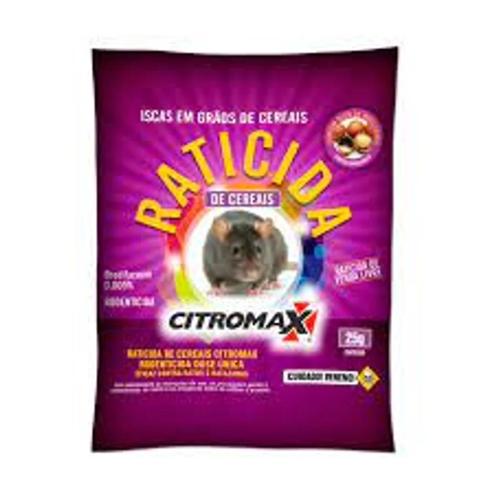 Raticida Graos De Cereais Citromax 25g