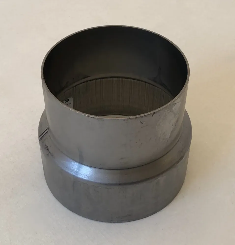 Redução 145 - 130 mm de transição de redução de tubo de 130 mm em branco de ço em branco