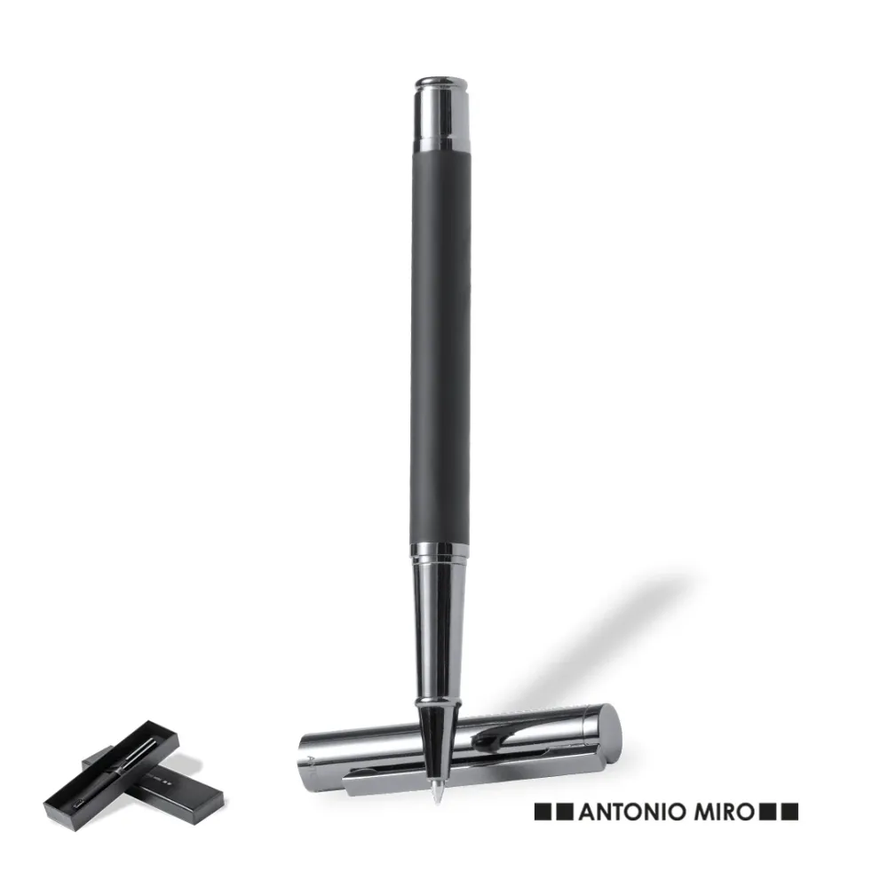 Roller Elegante em Metal Preto Mate com Logótipo