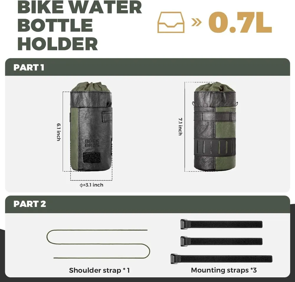 Saco de Guiador / Suporte para Garrafa de Bicicleta – Ultra-Leve, Multi-Tiras