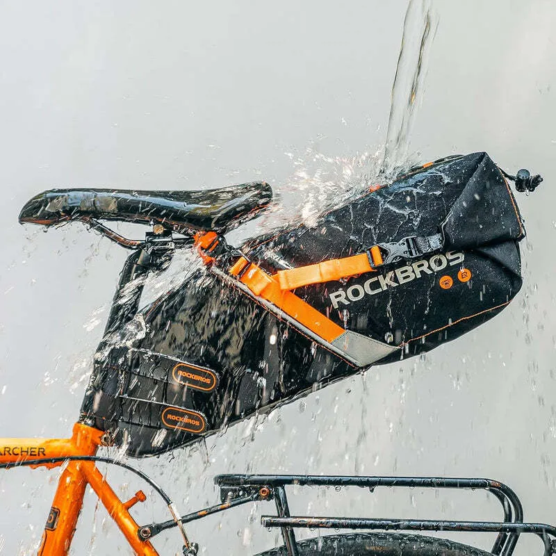 Saco de Selim de Bicicleta ROCKBROS 10 L – Impermeável, Grande Capacidade