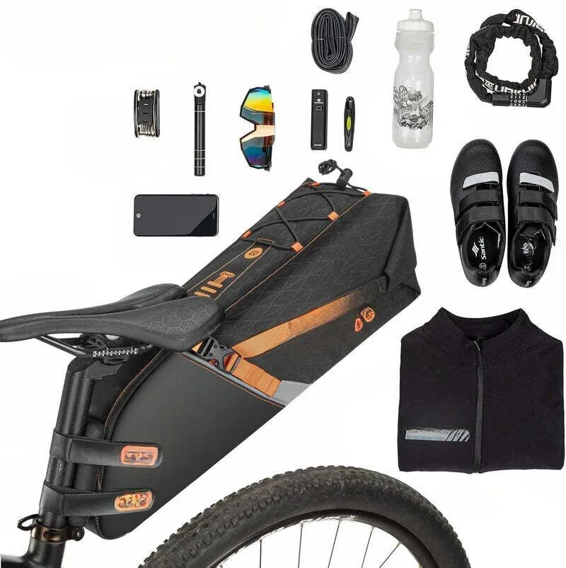 Saco de Selim de Bicicleta ROCKBROS 10 L – Impermeável, Grande Capacidade
