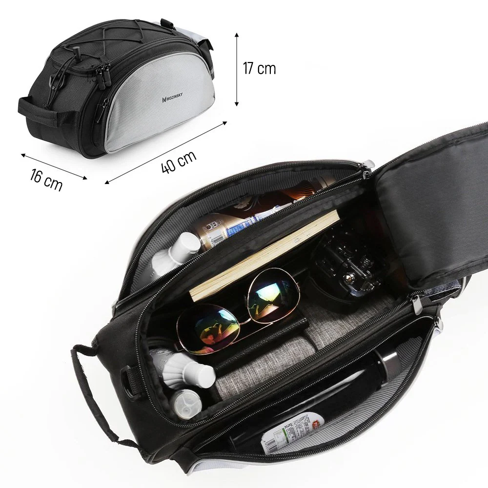 Saco de transporte para bicicleta Wozinsky com alç de ombro 13L preto